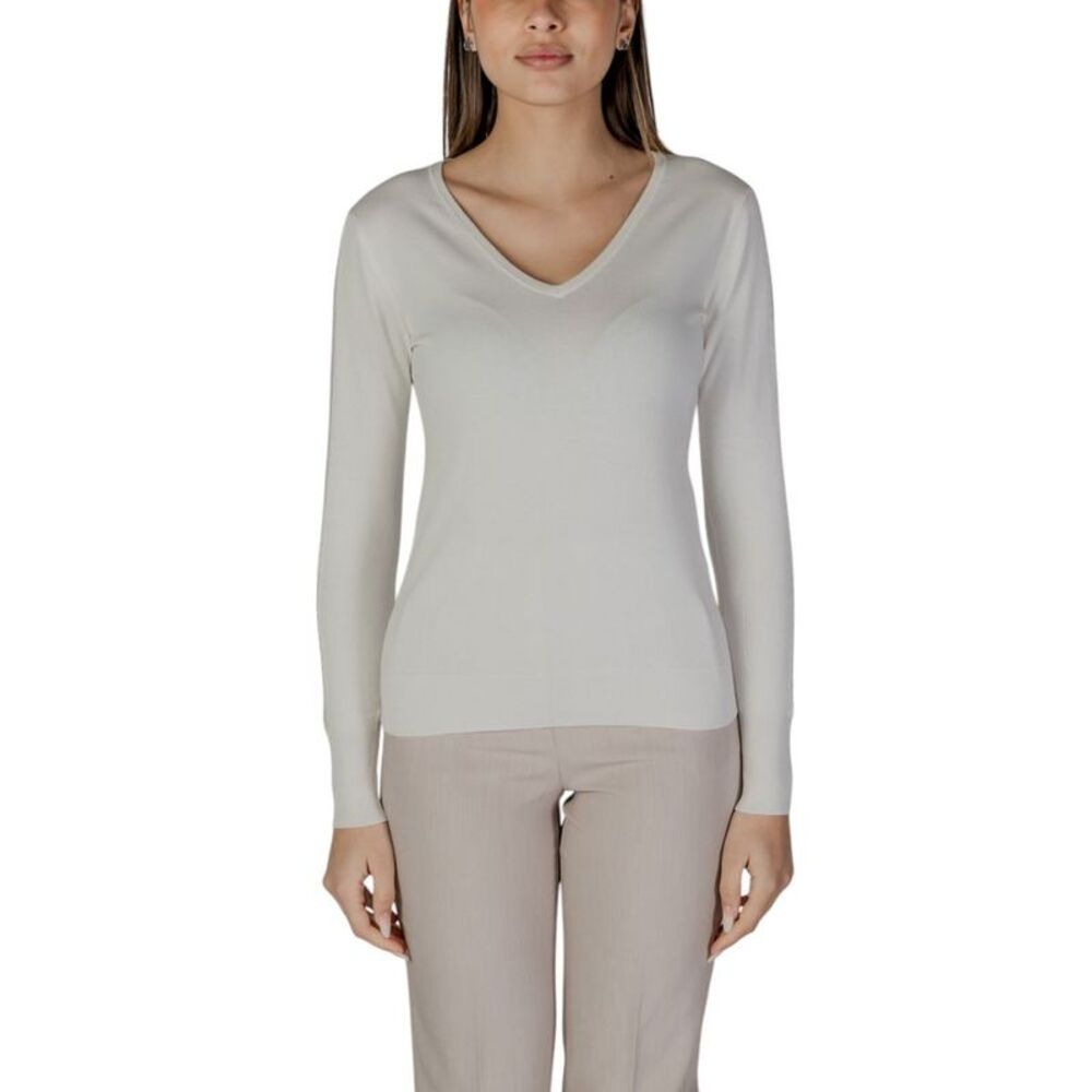 Street One Cream Viscose Long Sleeve Women's T-Shirt